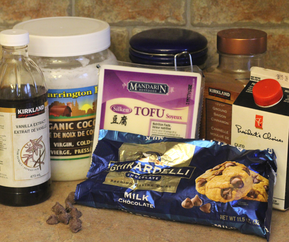 ingredients for vegan tofu chocolate chip cookies - jenny at dapperhouse