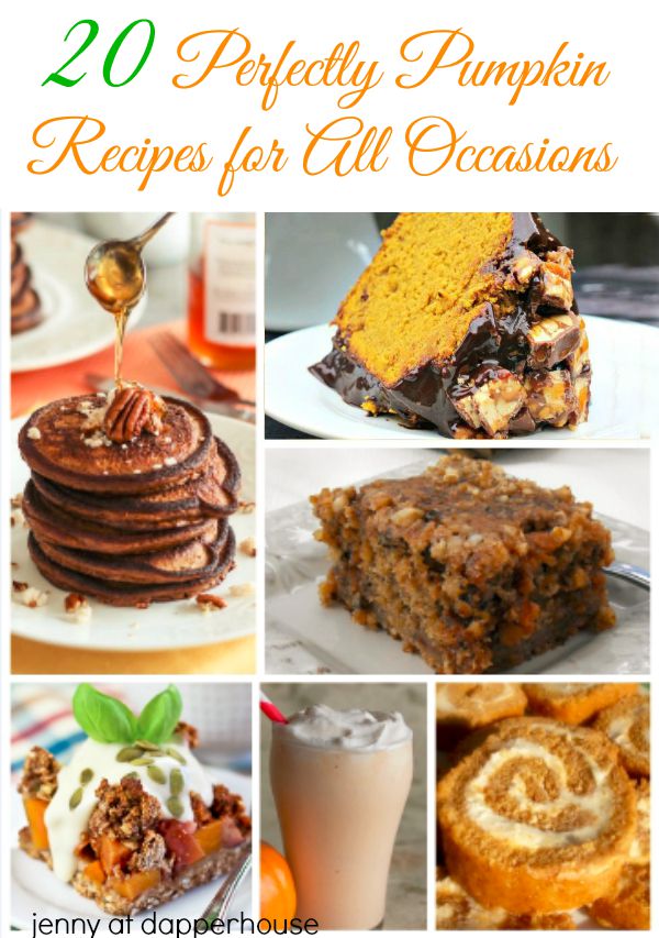 20 Perfectly Pumpkin Recipes for All Occasions - jenny at dapperhouse #paleo #glutenfree #dessert #fall