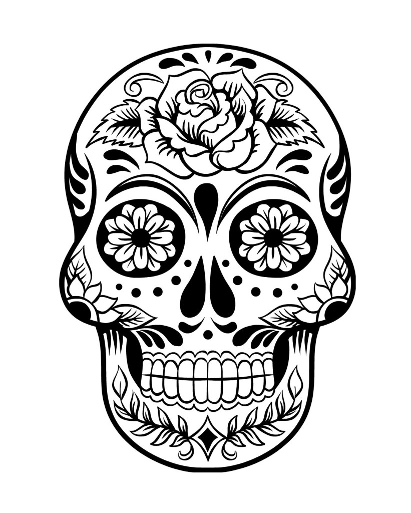 Day of the Dead Skull Coloring page 2