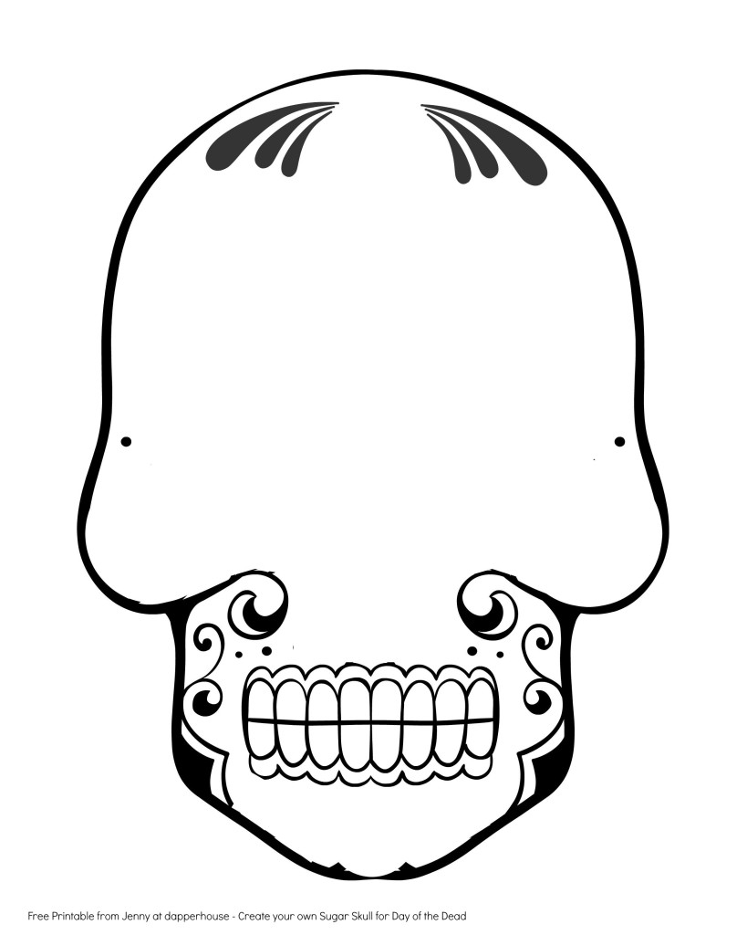 blank sugar skull template