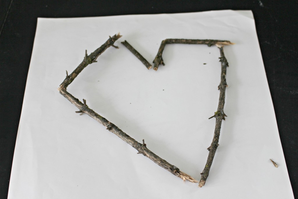 shape sticks into the shape of a heart