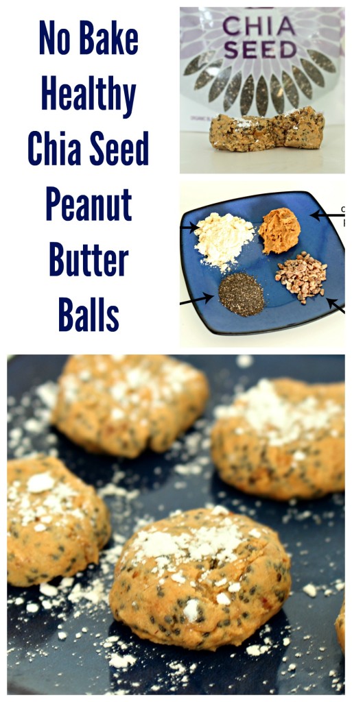 No Bake Healthy CHia Seed Peanut Butter Balls