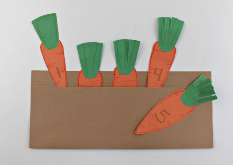 Counting Carrot Garden Learning Craft for Kids - Jenny at dapperhouse