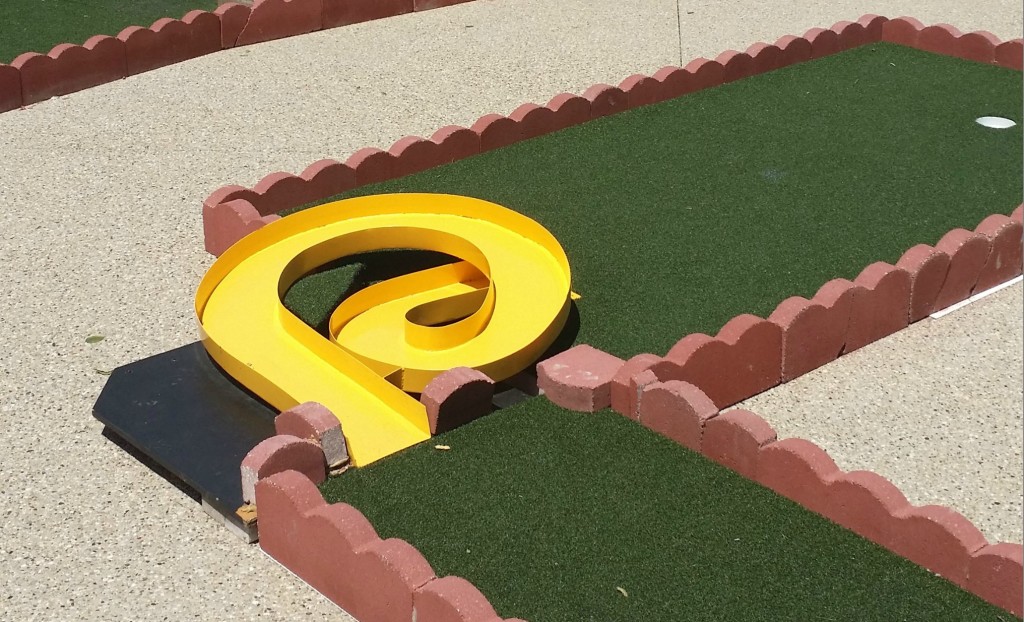 Challenging loop at City Mini Golf Chicago - jenny at dapperhouse