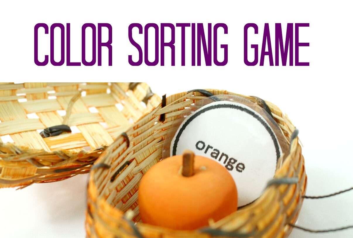 DIY Apple Basket Color Sorting Game for Kids
