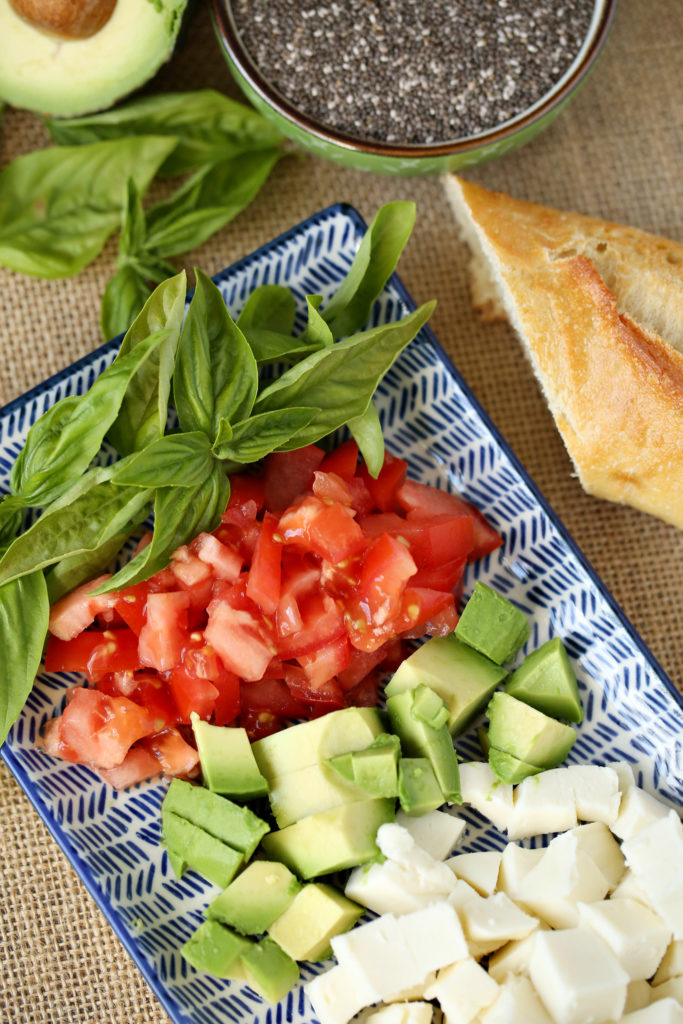 ingredients for healthy and fresh bruschetta recipe - jenny at dapperhouse blog 