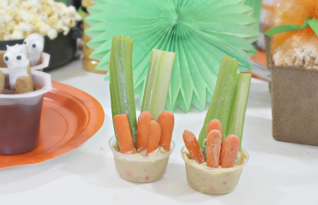 Easy veggie hummus and veggie cups - jenny at dapperhouse - fun for halloween