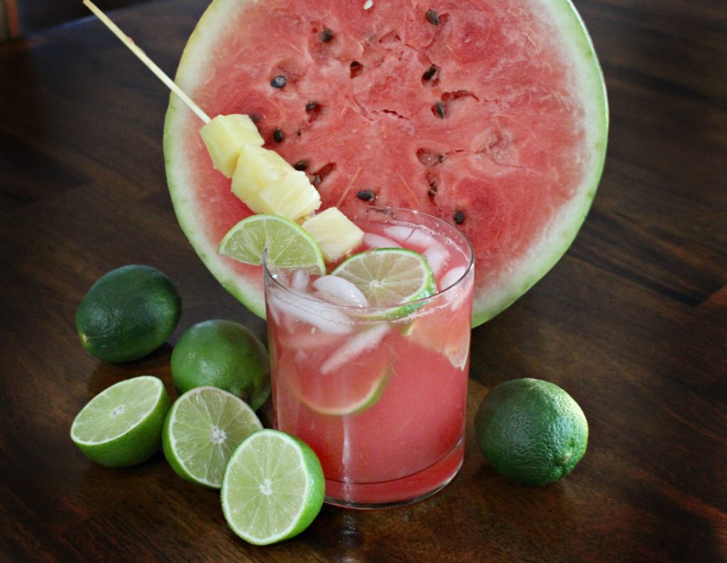 Recipe for this Watermelon Tiki Punch Cocktail - jenny at dapperhouse blog