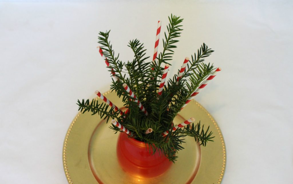 how to make an easy and cute last minute holiday Christmas centerpiece - jenny at dapperhouse blog