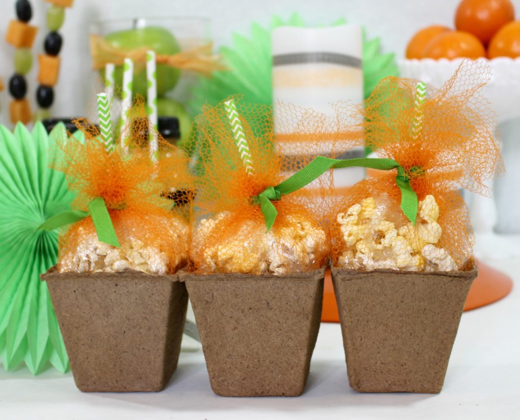 jenny at dapperhouse blog - pumpkin popcorn treat boxes for Halloween Parties DIY