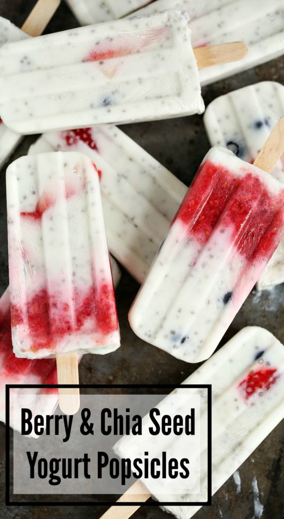 Berry and Chia Seed Yogurt Popsicles - freezer pops - recipes - healthy - kids - jenny at dapperhouse blog