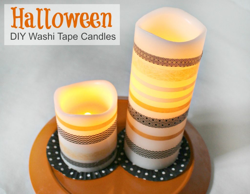 Home Decor Craft - washi tape candles - jenny at dapperhouse