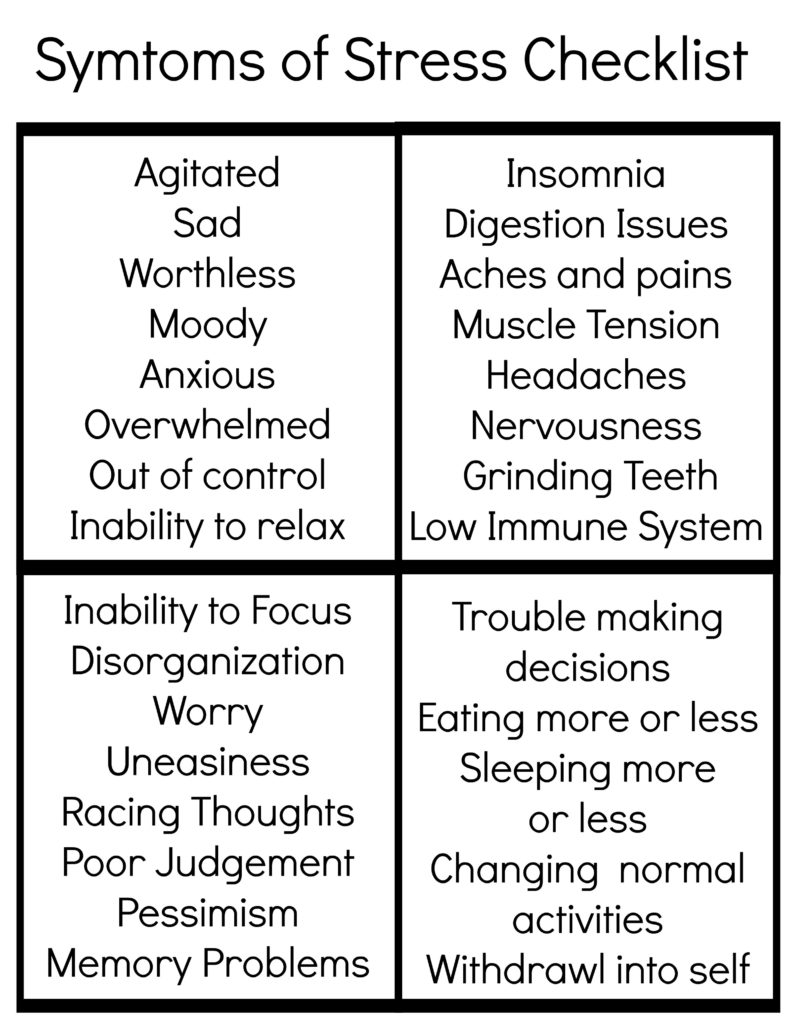 List Of Stress Symptoms