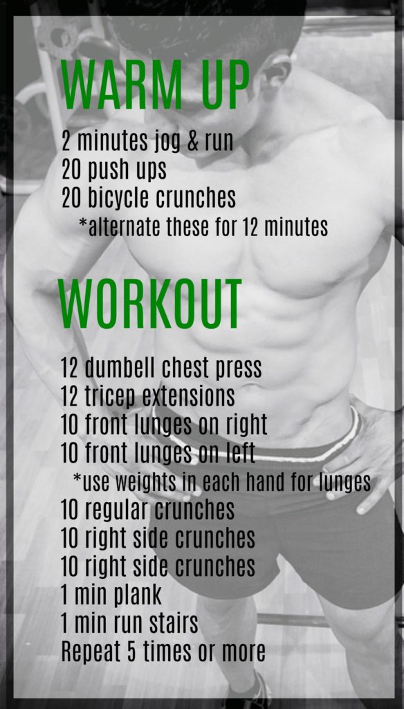 1 hours workout for men's fitness training.