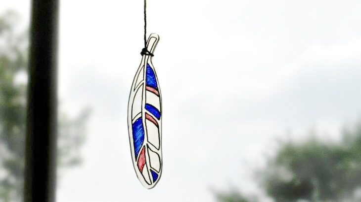 Easy Stained Glass Hanging Feather Craft