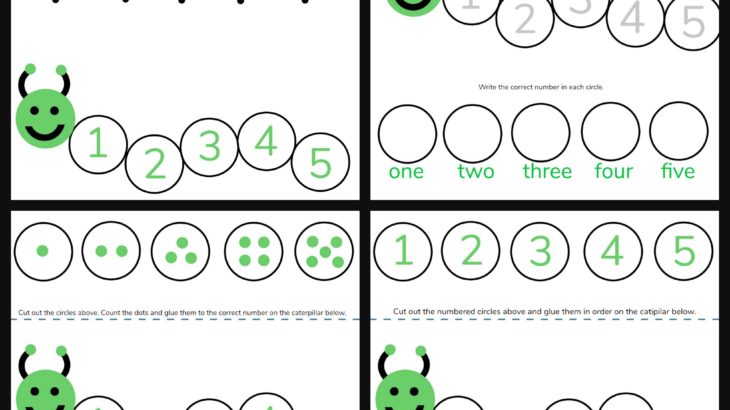 caterpillar math free printable preschool worksheets