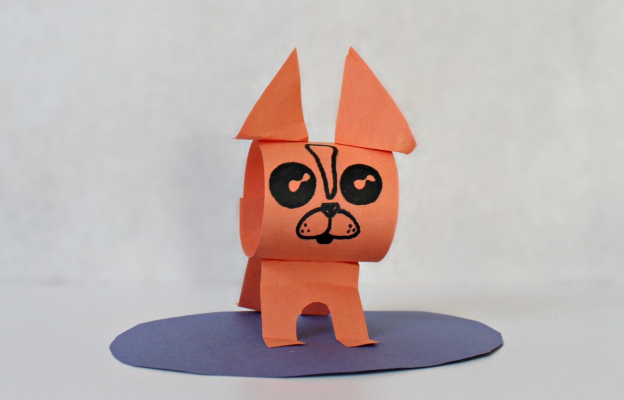 Orange Paper Chihuahua Craft