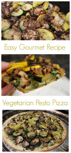 Easy Gourmet Vegetarian Pesto Flatbread Pizza - Jenny at dapperhouse