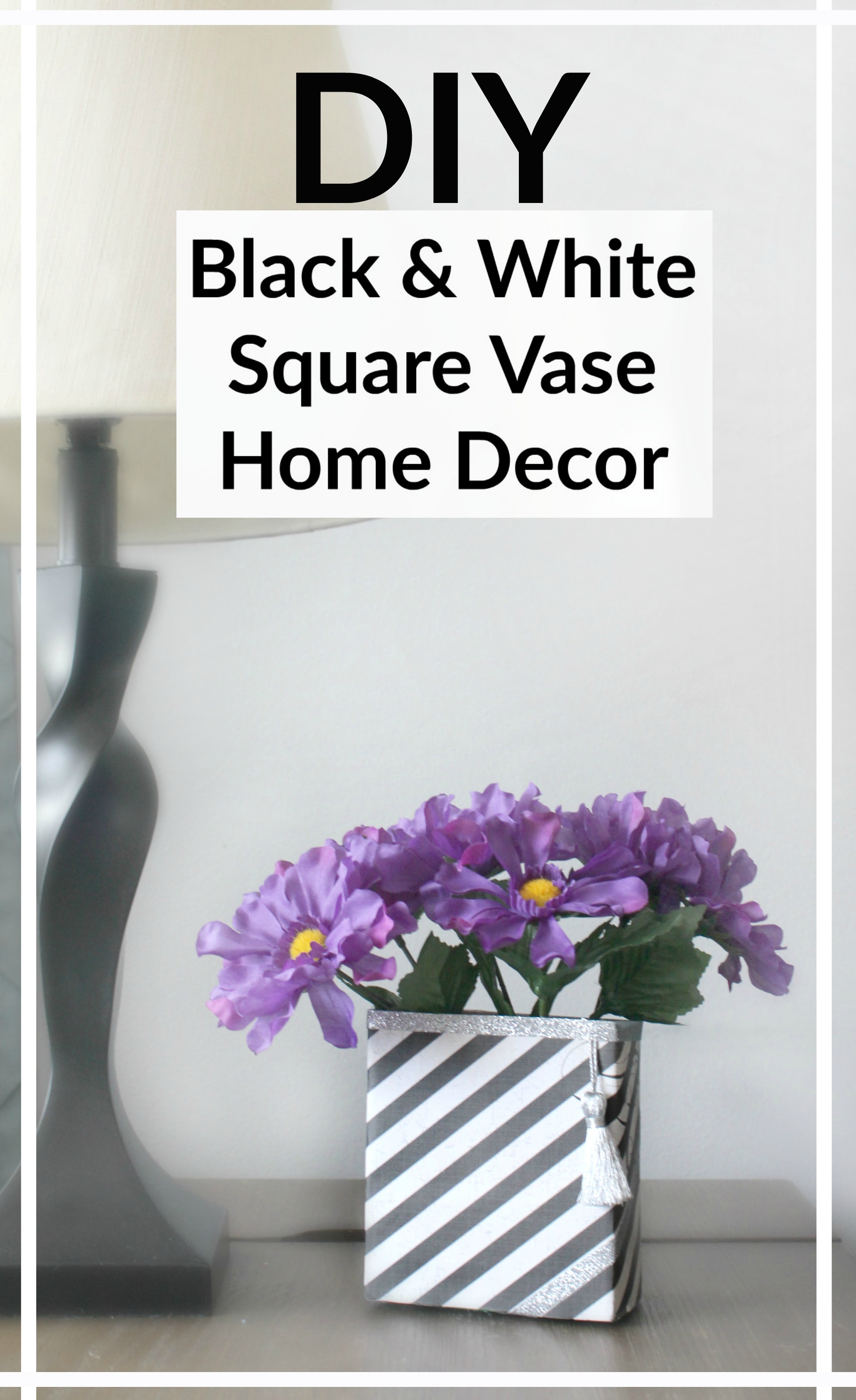 DIY Black & White Square Vase with Tassel Home Decor Jenny at