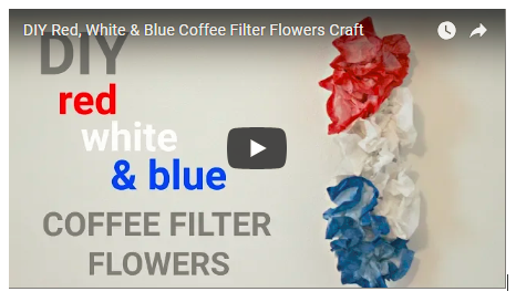 DIY Red, White & Blue Coffee Filter Flowers Craft for the Family – Video Tutorial