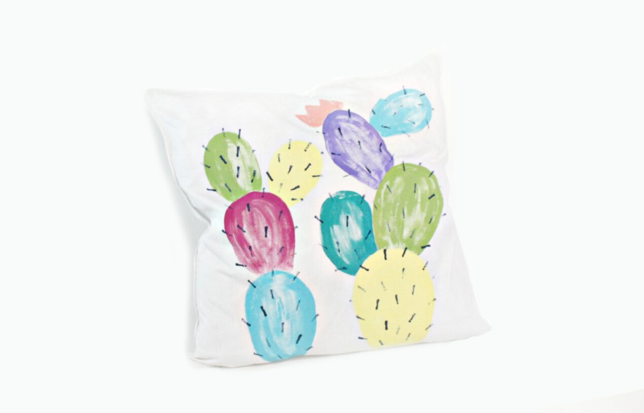 How to Make Your Own Prickly Pear Hand Painted Pillow