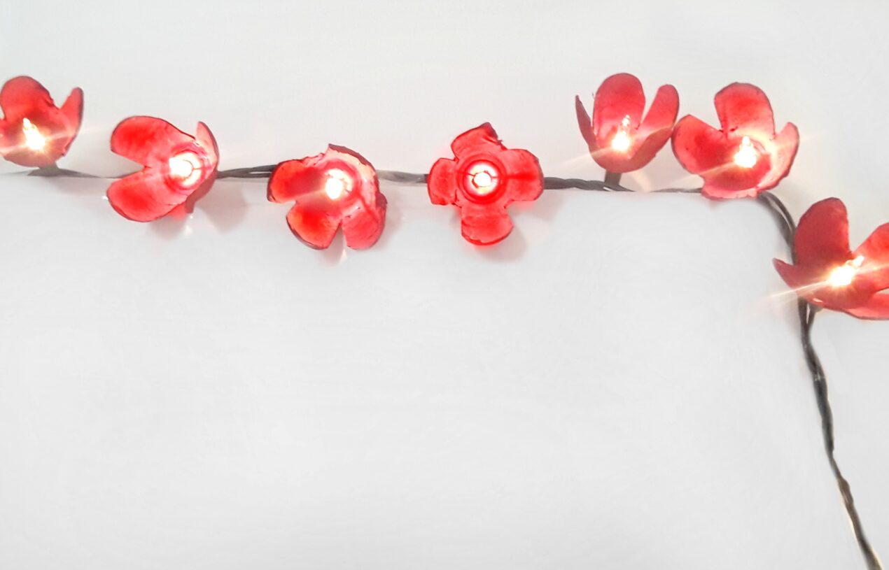 Egg Carton Flower Lights DIY Craft Project
