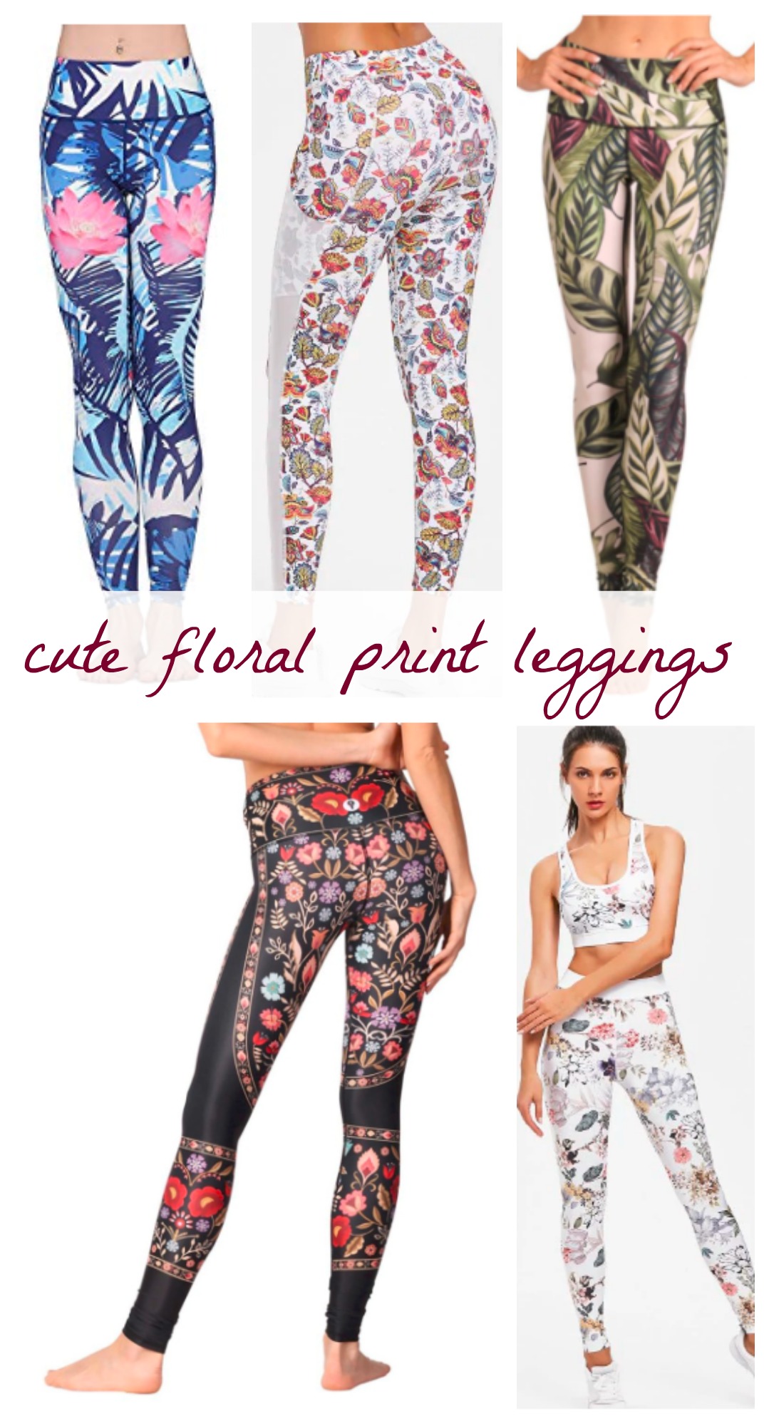 floral workout leggings