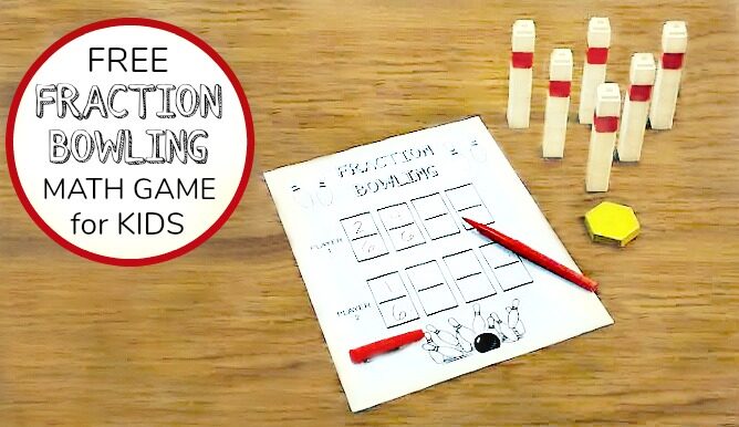 Fractions Bowling Game with Free Printable – Teaching Beginning Fractions