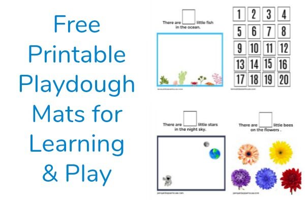 Free Printable Playdough Mats for Play and Learning