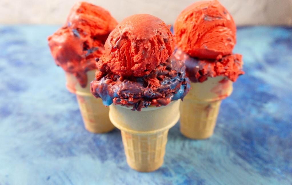 Red, White and Blue Ice Cream Recipe for the Fourth of July