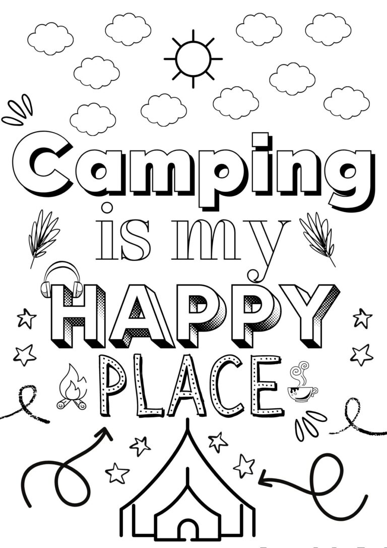 4 Free Printable Camping Coloring Pages for All Ages - Jenny at dapperhouse