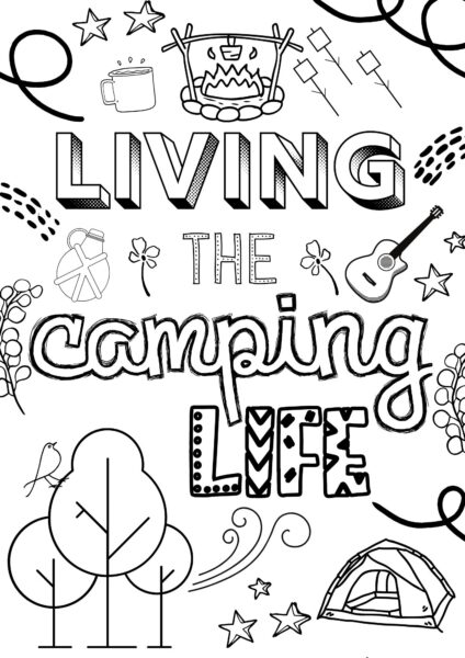 4 Free Printable Camping Coloring Pages for All Ages - Jenny at dapperhouse