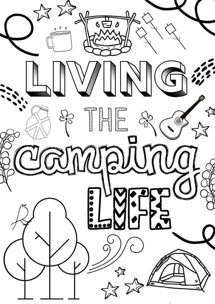 4 Free Printable Camping Coloring Pages for All Ages Jenny at dapperhouse