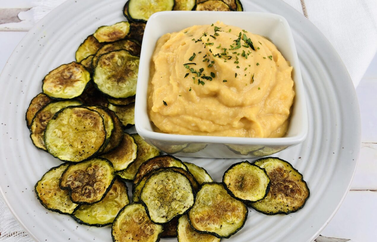 Mix Things Up & Try This Sweet Potato Hummus and Baked Zucchini Chips