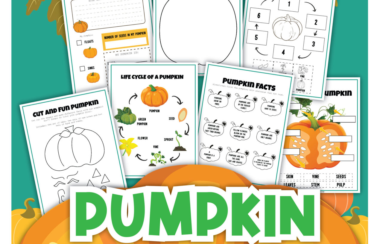 Free Printable 7 Page Pumpkin Themed Learning Activity Pack