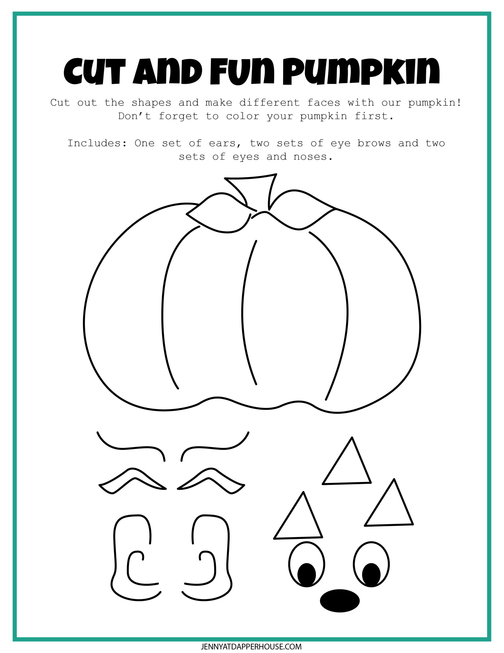 Free Printable 7 Page Pumpkin Themed Learning Activity Pack - Jenny at dapperhouse