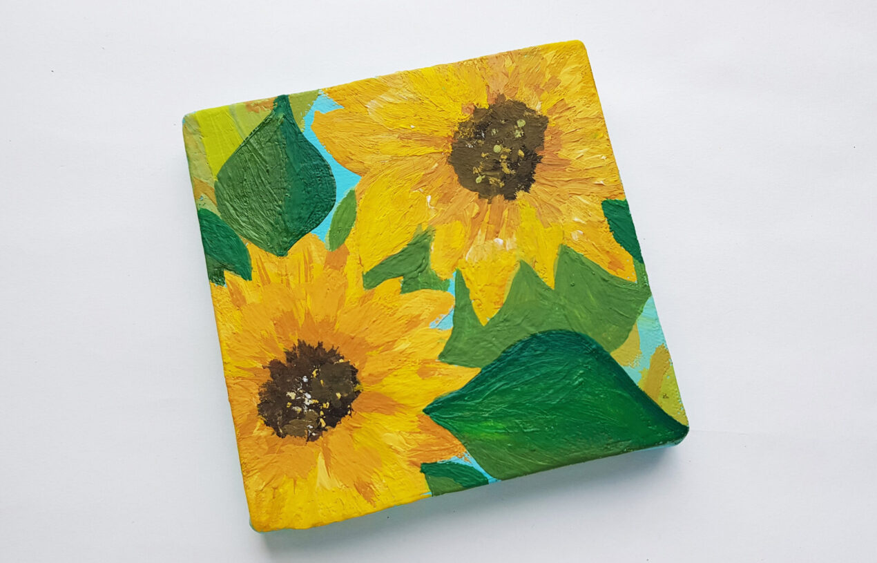 DIY Paint Your Own Sunflowers on Canvas Step-by-Step Directions