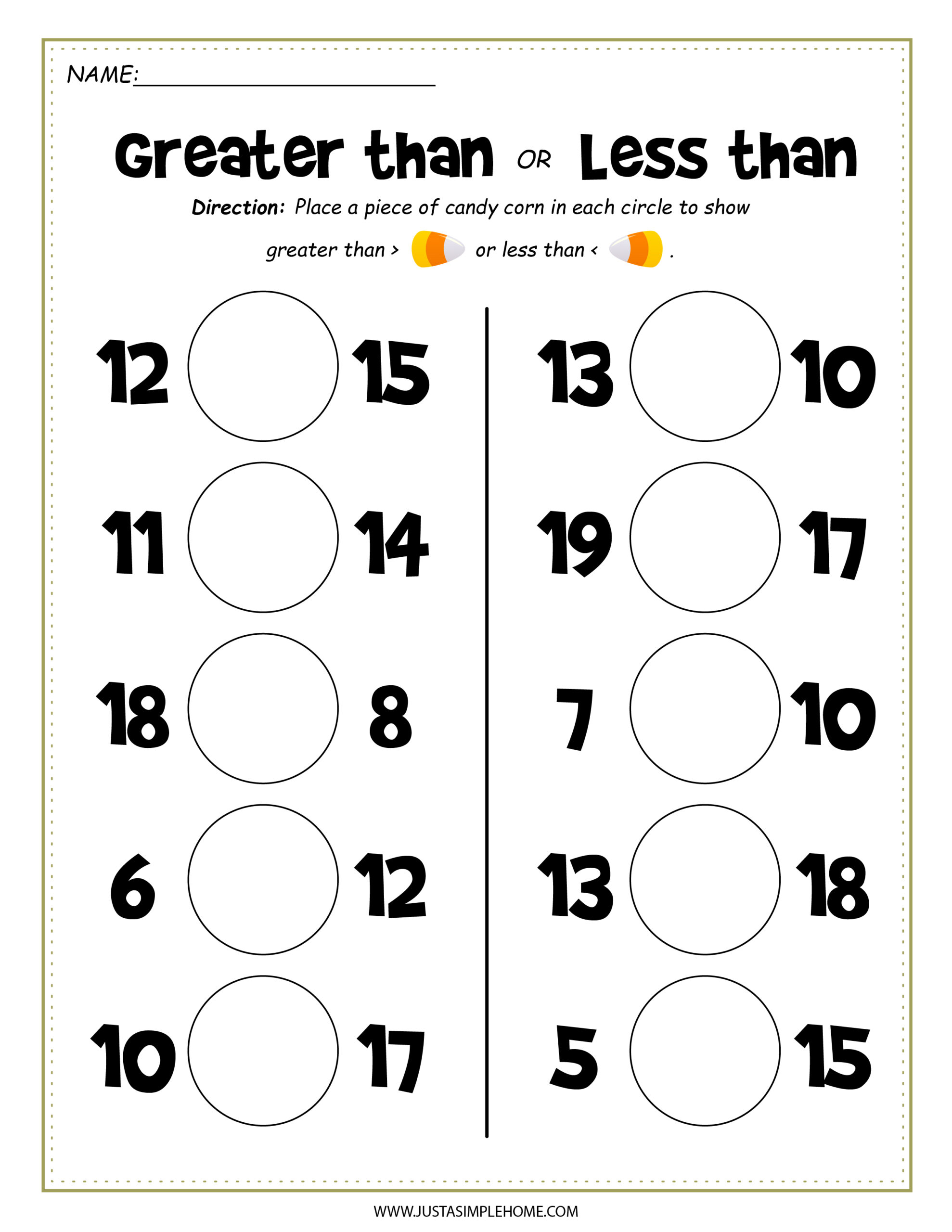 16 K - 1 Math Skills Free Printable Activity Sheets For Fall - Jenny At 