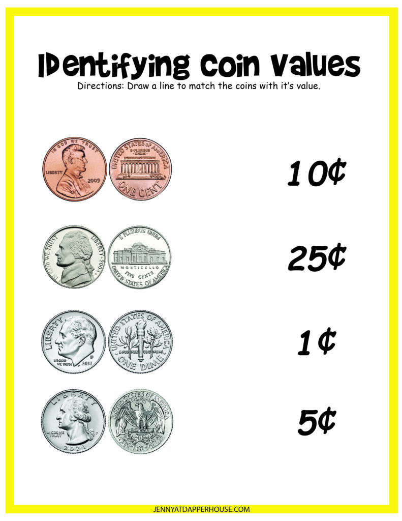 Practice Counting Coins Free Printable Worksheets - Jenny at dapperhouse