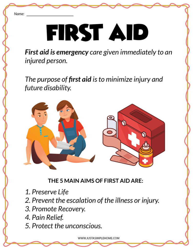 First Aid Worksheets Downloads - MakingFriends