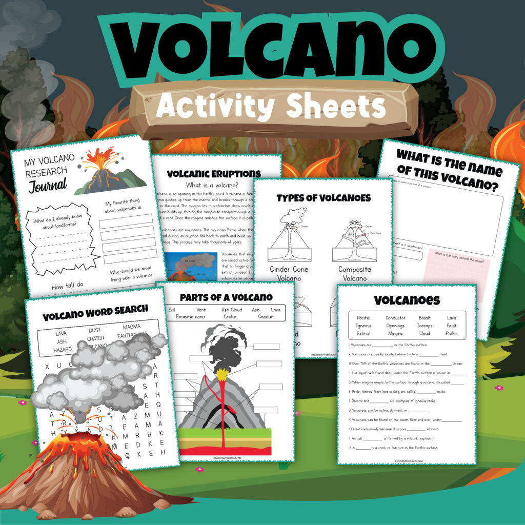 Free Printable Volcano Science Activity Pages - Jenny at dapperhouse