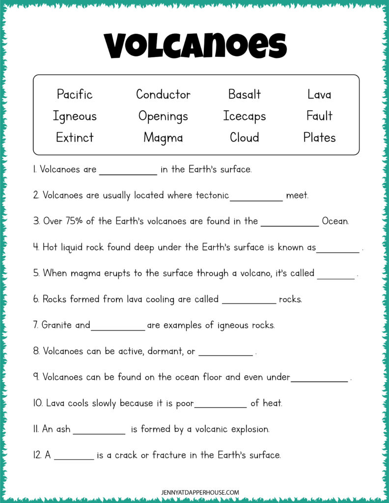Free Volcano Worksheet Volcano Printable Images Free Download On