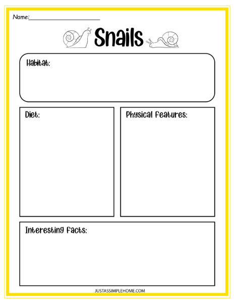8 Page Science Activity Pack About Snails Free Printables - Jenny at ...