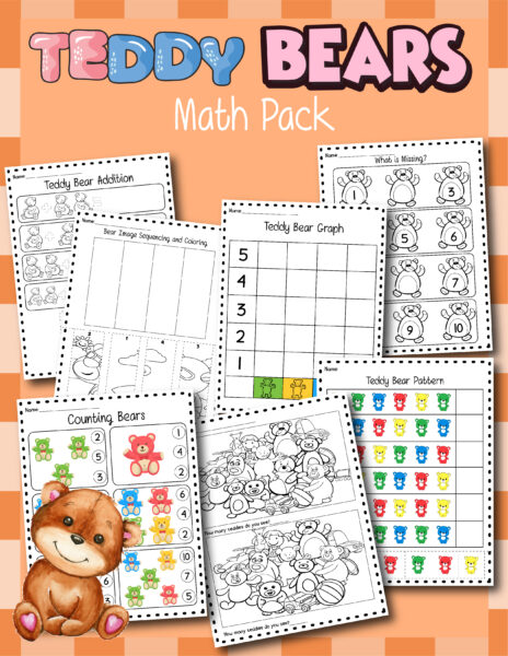 Teddy Bear Themed Math Packet Kindergarten Free Printable - Jenny at ...