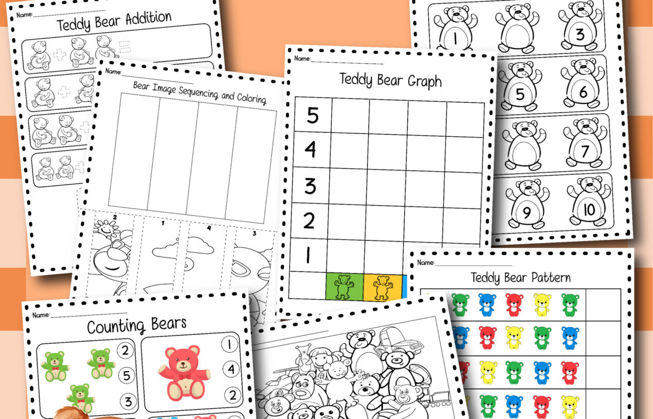 Teddy Bear Themed Math Packet Kindergarten Free Printable