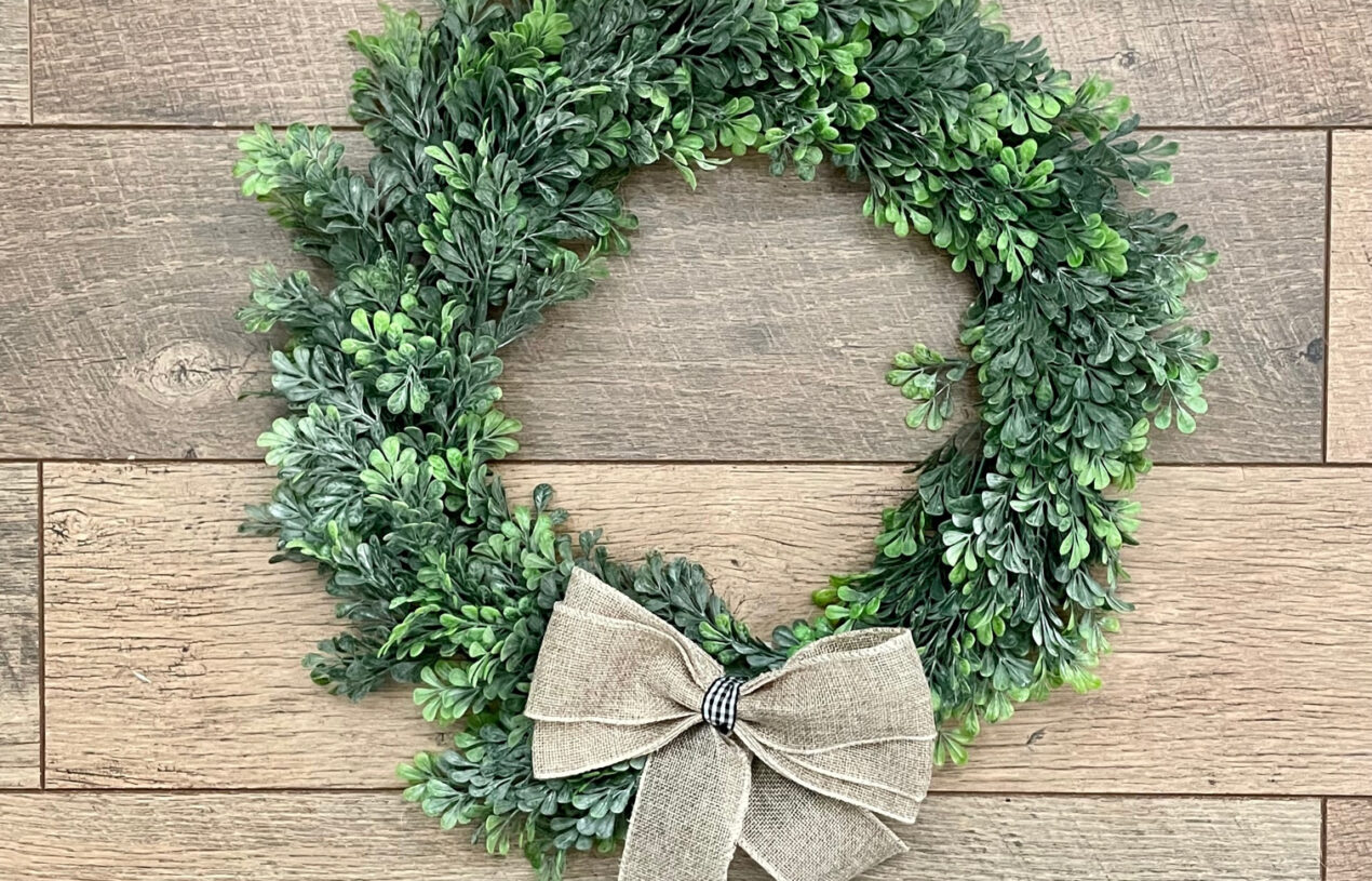 DIY Farmhouse Boxwood Wreath for $12