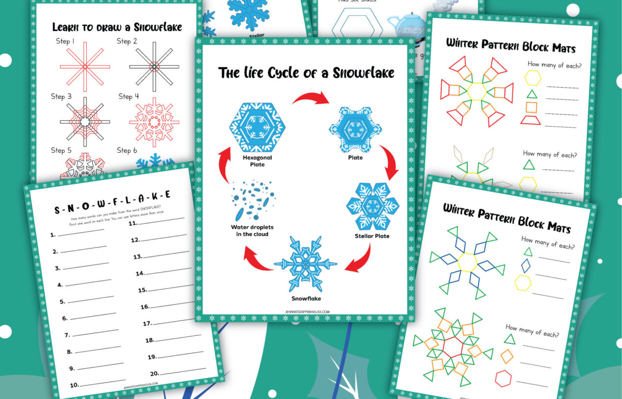 Free Snowflakes Themed Learning Packet for Winter