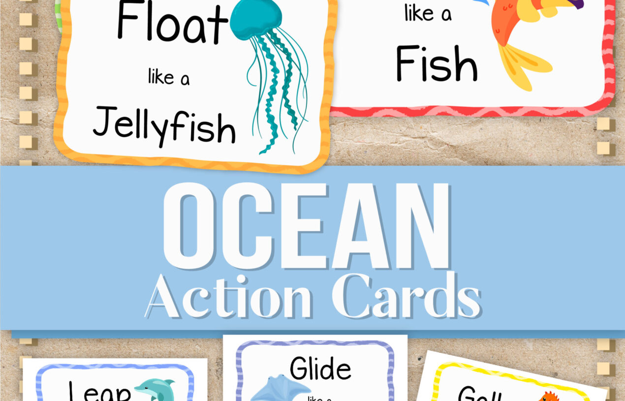 Free Ocean Themed Learning Activity Cards for Movement and Fun