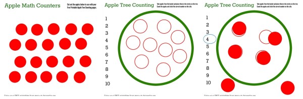 Apple Tree Math Counters FREE Printables Worksheets - jenny at dapperhouse